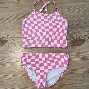 Hanna Andersson Pink Checkered Two-Piece Swim Set